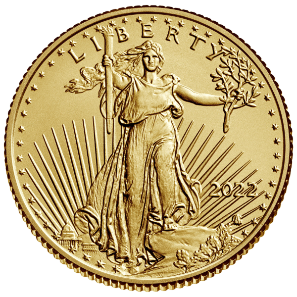 Gold coin liberty design