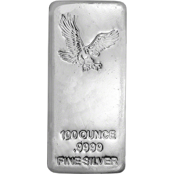 100 OZ SILVER BAR EAGLE  - Obverse