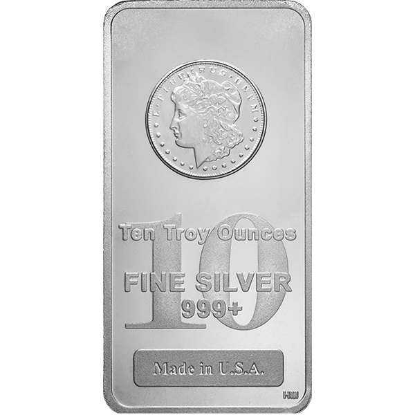 10 OZ SILVER BAR MORGAN Obverse