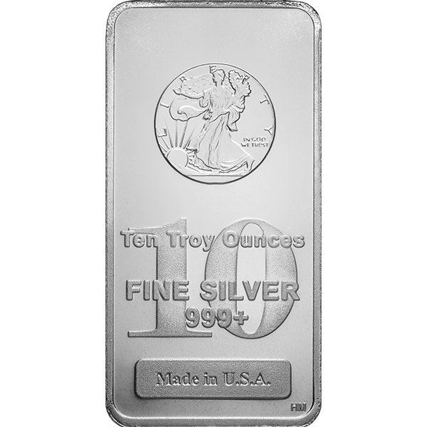 10 OZ SILVER BAR WALKING LIBERTY   Obverse