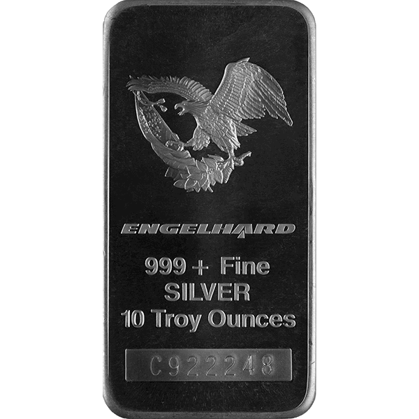 10 OZ SILVER BAR ENGELHARD  Obverse