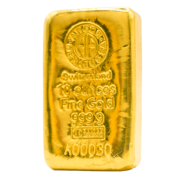 10 OZ GOLD CAST BAR ARGOR-HERAEUS - Reverse