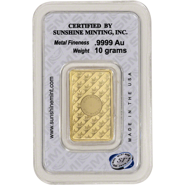 10 GRAM GOLD BAR SUNSHINE - Reverse