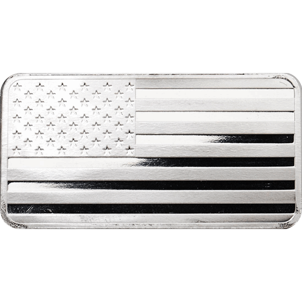10 OZ SILVER BAR FLAG HIGHLAND MINT 1