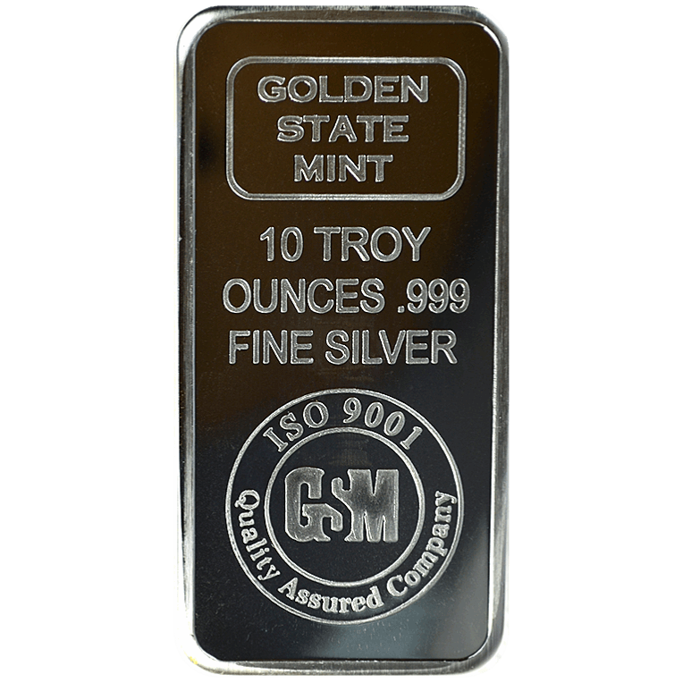 10 OZ SILVER BAR GOLDEN STATE MINT 1