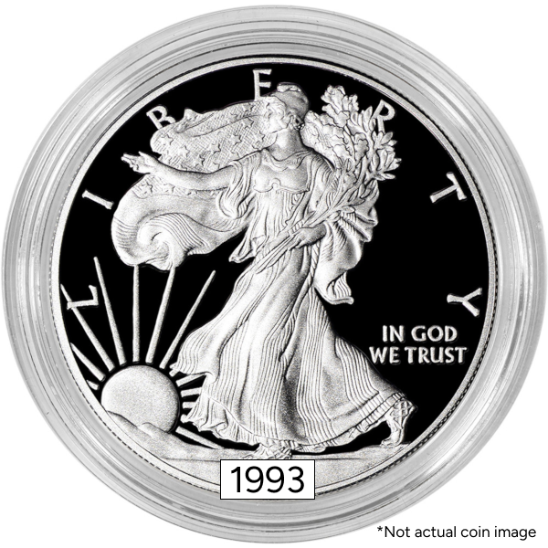 1993 1 OZ AMERICAN SILVER EAGLE PROOF