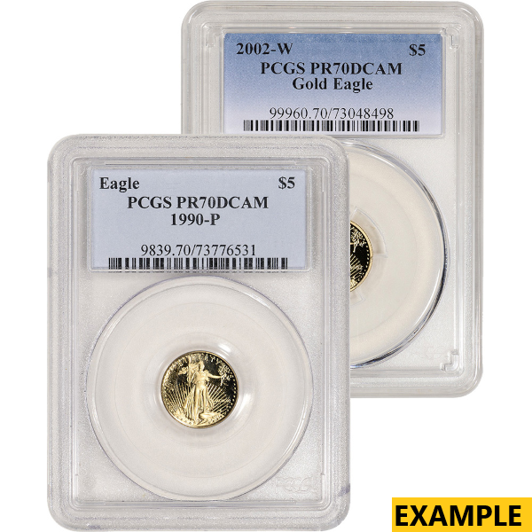 1/10 OZ AMERICAN GOLD EAGLE PCGS70 PROOF - Obverse