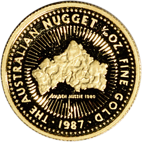 1/10 OZ GOLD AUSTRALIAN NUGGET - Obverse