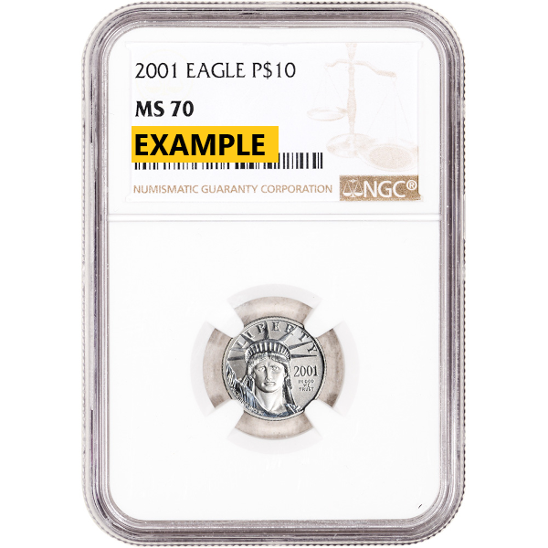 1/10 OZ AMERICAN PLATINUM EAGLE NGC MS70 - Obverse