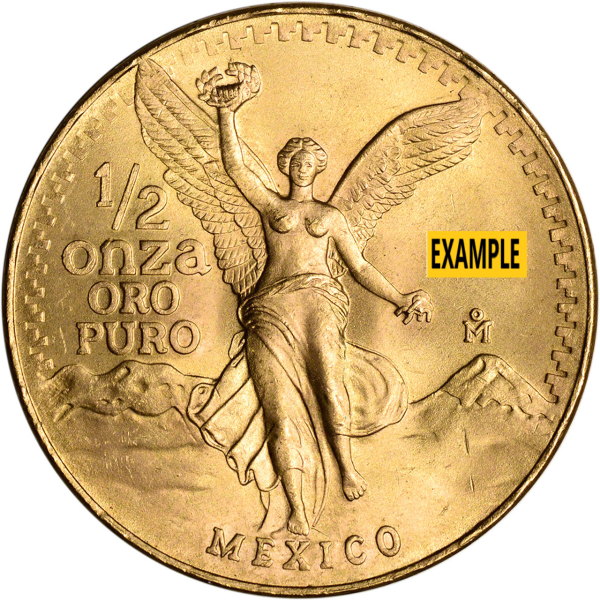 1/2 OZ MEXICAN ONZA GOLD COIN - Obverse