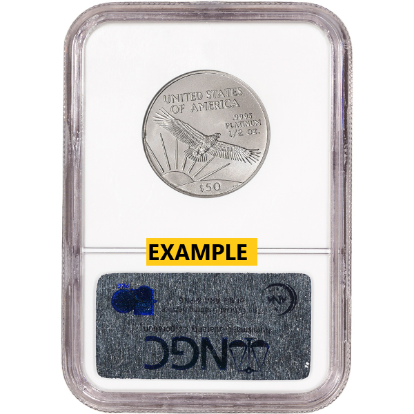 1/2 OZ PLATINUM AMERICAN EAGLE NGC MS69 - Reverse