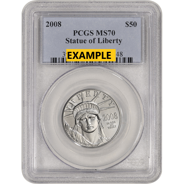 1/2 OZ PLATINUM AMERICAN EAGLE PCGS MS70 - Obverse