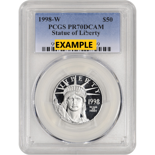 1/2 OZ AMERICAN PLATINUM PROOF EAGLE PCGS PF70 - Obverse