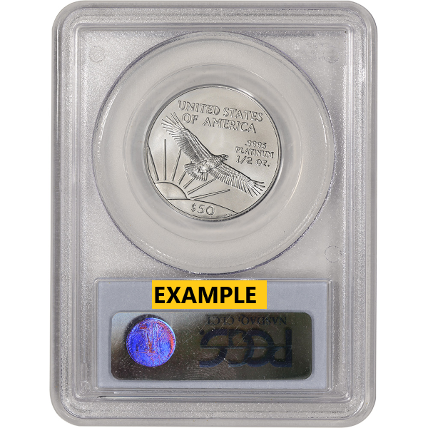 1/2 OZ PLATINUM AMERICAN EAGLE PCGS MS70 - Reverse