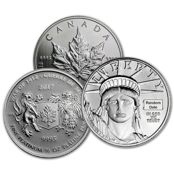1/2 OZ .9995 PLATINUM COIN RANDOM TYPE - Obverse