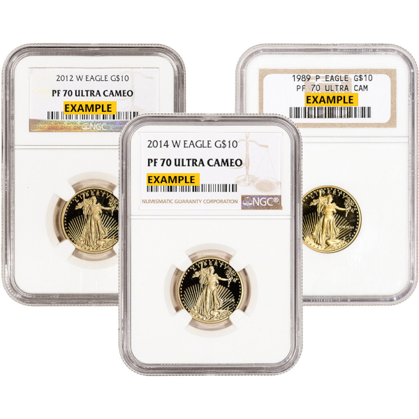 1/4 OZ AMERICAN GOLD EAGLE NGC70 PROOF - Obverse