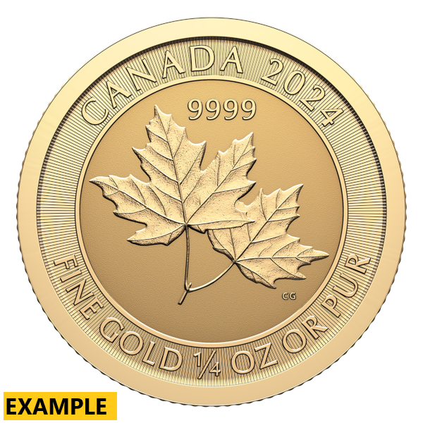 1/4 OZ CANADIAN GOLD TWIN MAPLE LEAF - Obverse
