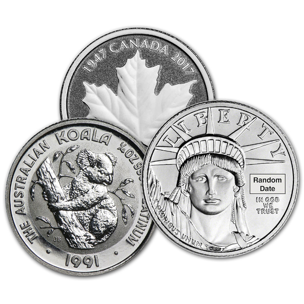 1/4 OZ .9995 PLATINUM COIN RANDOM TYPE - Obverse