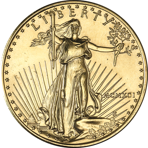 1 OZ AMERICAN GOLD EAGLE SCRUFFY - Obverse
