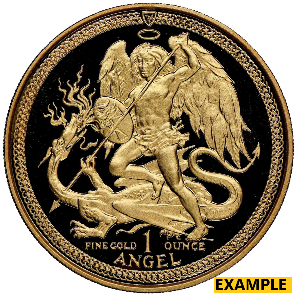 1 OZ GOLD ANGEL ISLE OF MAN RANDOM DATE - Obverse