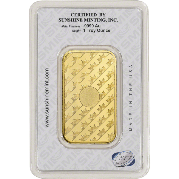1 OZ GOLD BAR SUNSHINE - Reverse