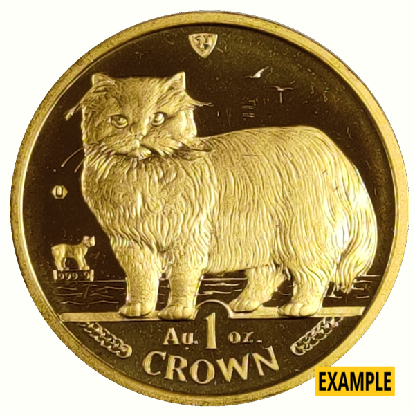 1 OZ GOLD CAT ISLE OF MAN RANDOM DATE - Obverse
