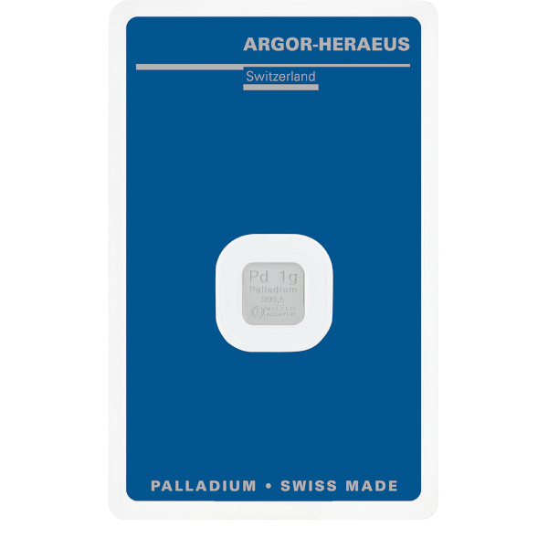 1 GRAM PALLADIUM BAR ARGOR-HERAEUS - Obverse