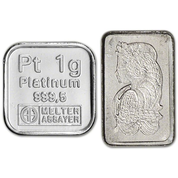 1 GRAM PLATINUM BAR NO PLASTIC - Obverse