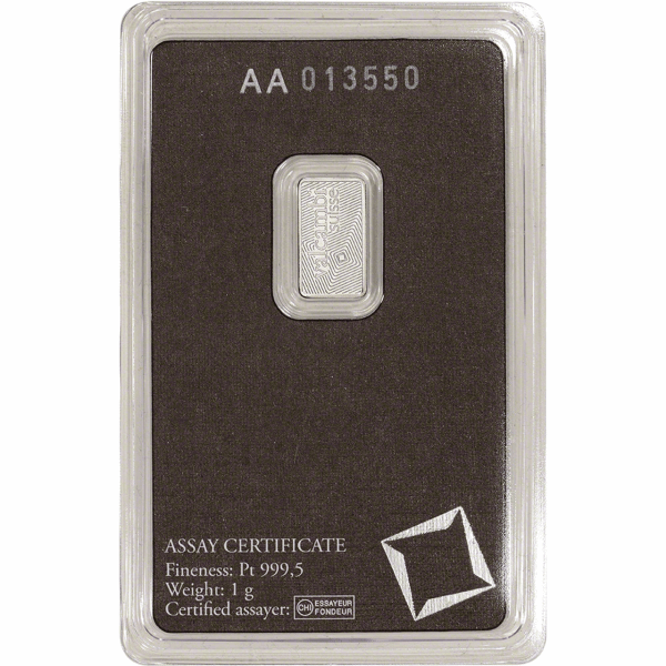 1 GRAM PLATINUM BAR VALCAMBI 2