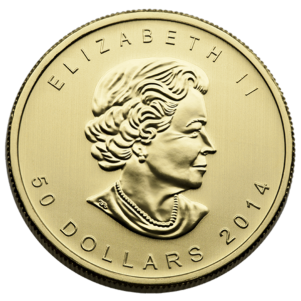 1 OZ CANADIAN GOLD MAPLE LEAF .9999 FINE Reverse