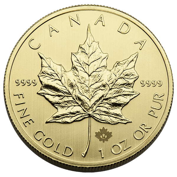 1 OZ CANADIAN GOLD MAPLE LEAF .9999 FINE Obverse