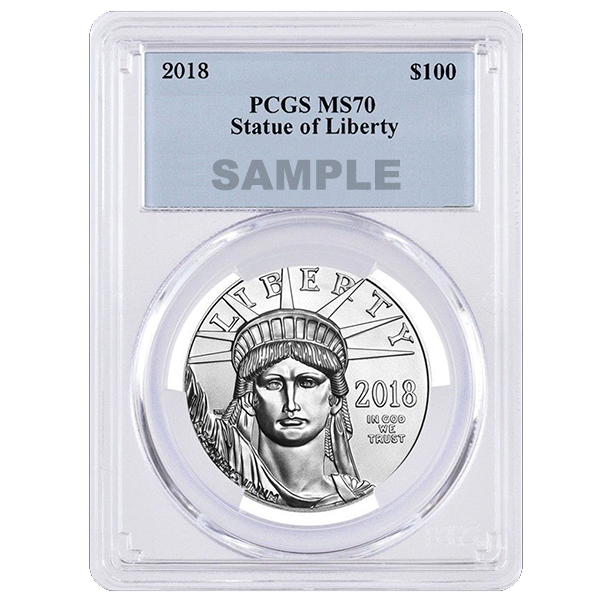 1 OZ PLATINUM AMERICAN EAGLE PCGS MS70 - Obverse