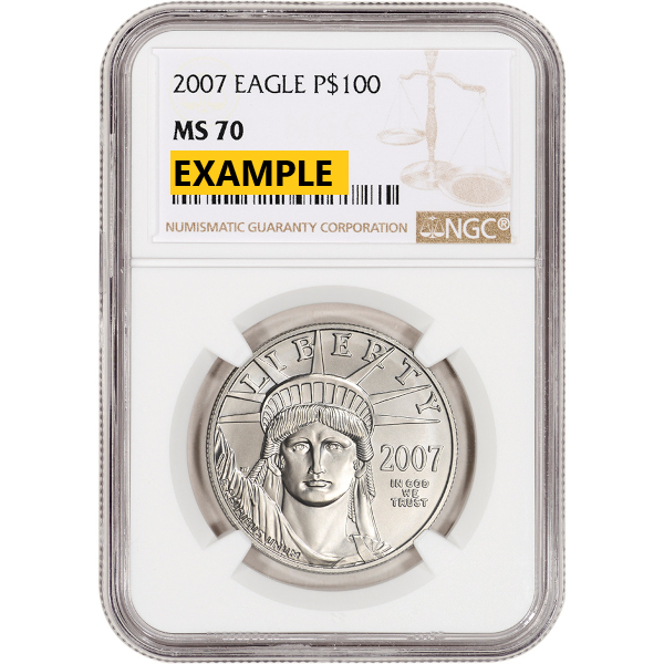1 OZ PLATINUM AMERICAN EAGLE NGC MS70 - Obverse