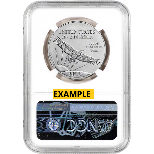 1 OZ PLATINUM AMERICAN EAGLE NGC MS70 - Reverse