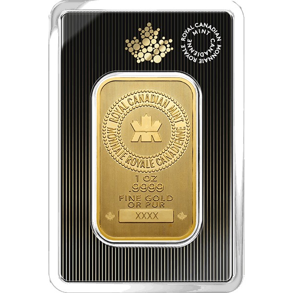 1 OZ GOLD BAR ROYAL CANADIAN MINT Obverse