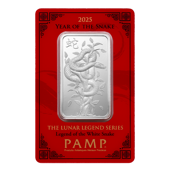 1 OZ SILVER BAR PAMP LUNAR WHITE SNAKE  - Obverse