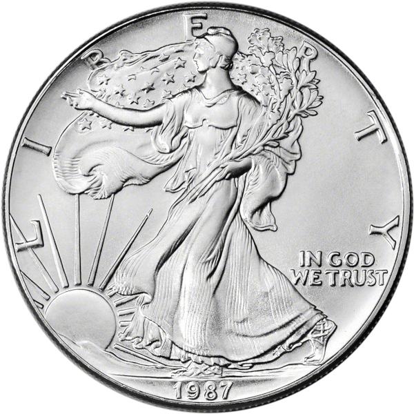 1987 1 OZ AMERICAN SILVER EAGLE - Obverse