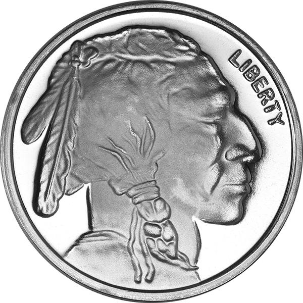 1 OZ SILVER ROUND BUFFALO Obverse