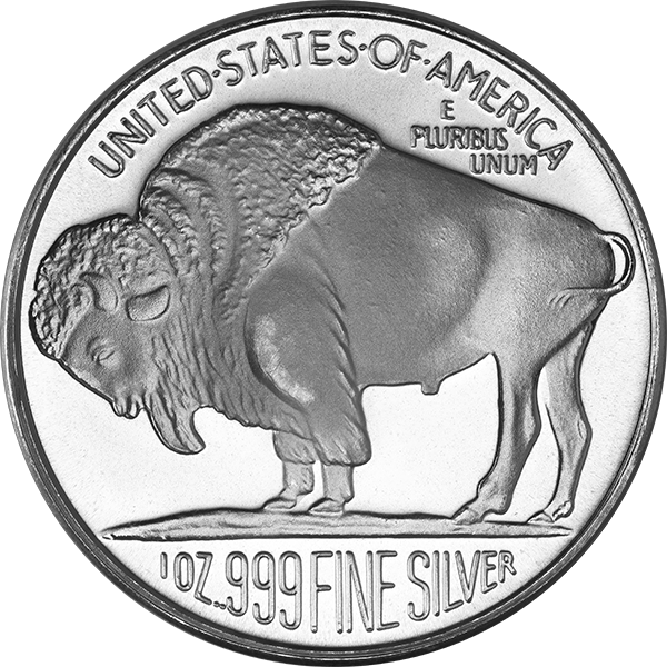 1 OZ SILVER ROUND BUFFALO Reverse