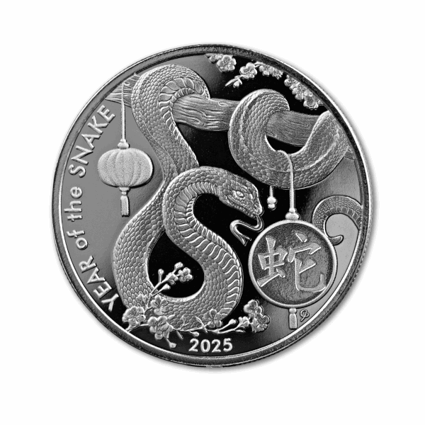 1 OZ SILVER ROUND LUNAR SNAKE ASAHI MINT 1