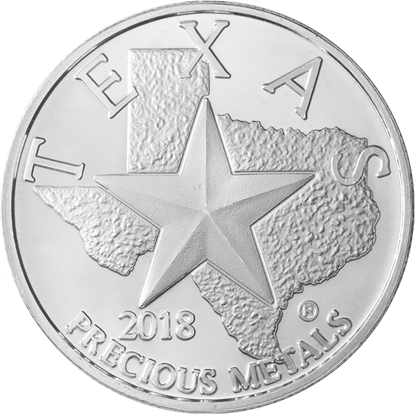 1 OZ SILVER ROUND TEXAS Obverse