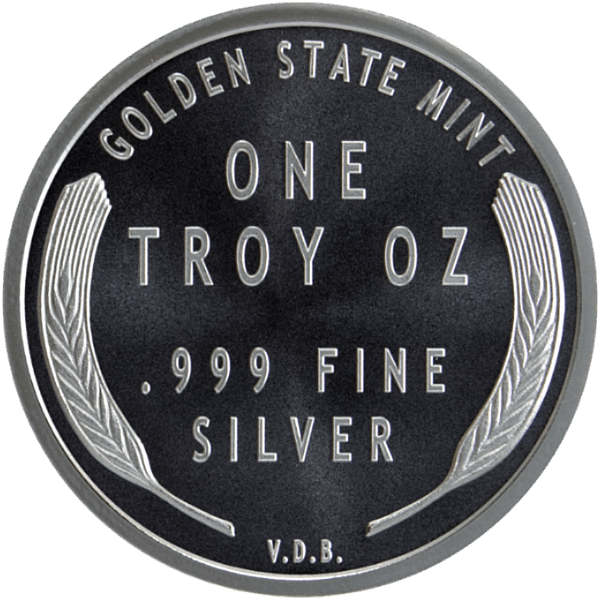 1 OZ SILVER ROUND WHEAT CENT DESIGN GOLDEN STATE MINT 2