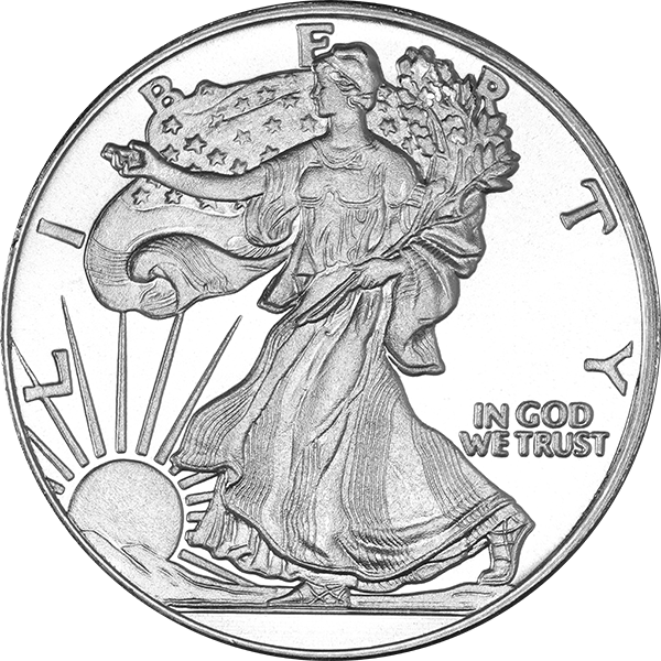 1 OZ SILVER ROUND WALKING LIBERTY   Obverse