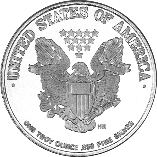 1 OZ SILVER ROUND WALKING LIBERTY   Reverse