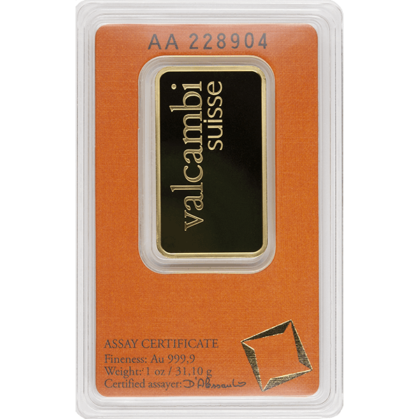 1 OZ GOLD BAR VALCAMBI Reverse
