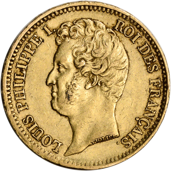 20 FRANC FRENCH GOLD COIN LOUIS PHILIPPE - Obverse