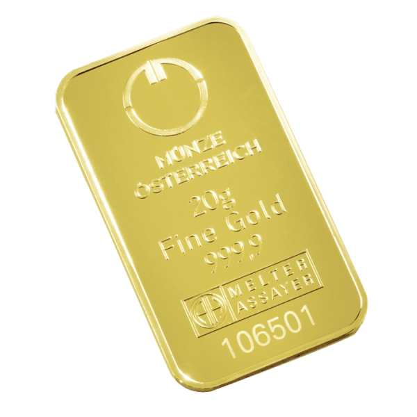 20 GRAM GOLD BAR AUSTRIAN MINT - Reverse