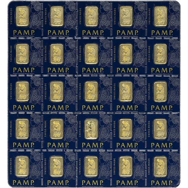 25 GRAM GOLD MULTIGRAM PAMP Obverse