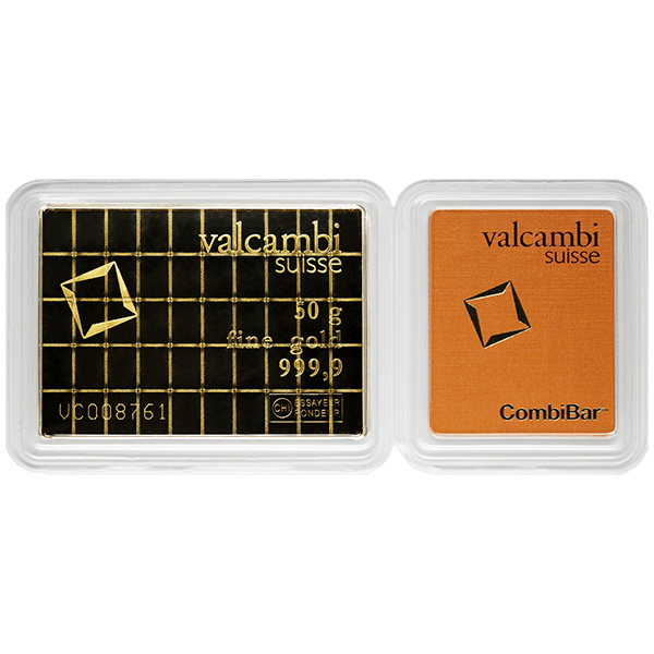 50 GRAM VALCAMBI GOLD BAR COMBI  Reverse