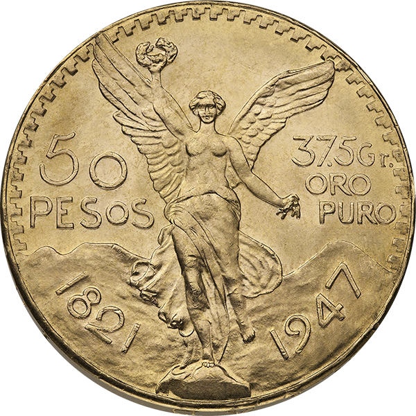 50 PESO MEXICAN GOLD COIN Obverse